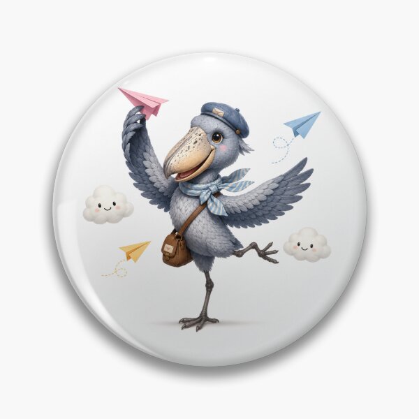 Item preview, Playful shoebill bird paper airplane adventure  designed and sold by QuirkNest Studio .