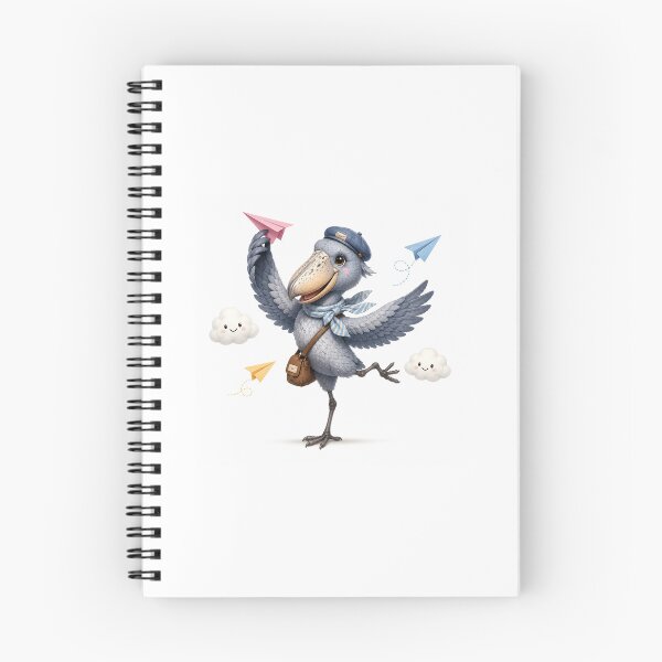 Item preview, Playful shoebill bird paper airplane adventure  designed and sold by QuirkNest Studio .