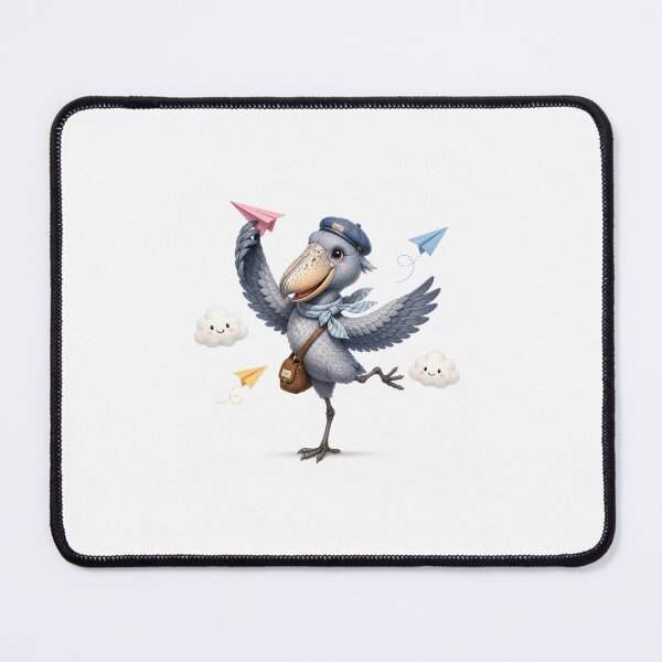 Item preview, Playful shoebill bird paper airplane adventure designed and sold by QuirkNest Studio .