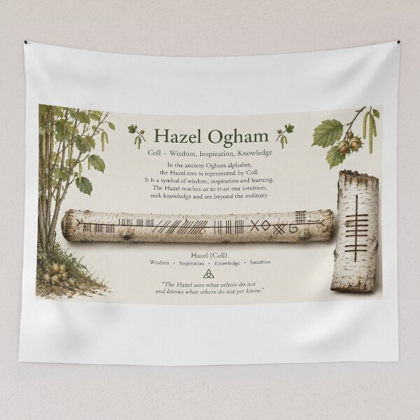 Item preview, Hazel Ogham of Wisdom designed and sold by OakandHollyBand.