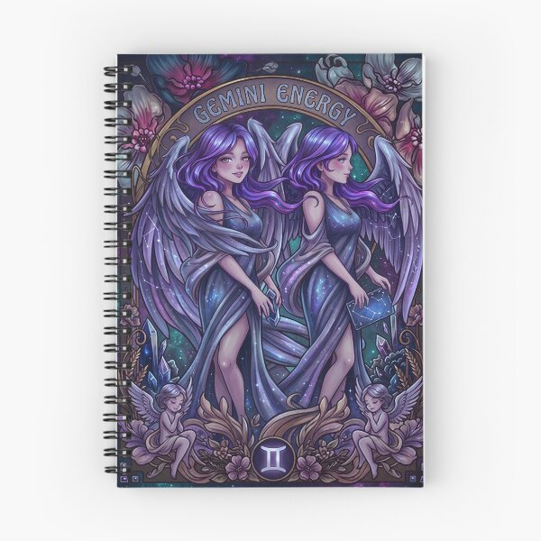Item preview, Gemini Zodiac Twin Angels Anime Art | Gemini Energy Celestial Goddess | Dark Galaxy Astrology Illustration | Horoscope Constellation Wall Art | Gemini Birthday Gift | Fantasy Zodiac Decor designed and sold by RSDigitalPrintDesign.
