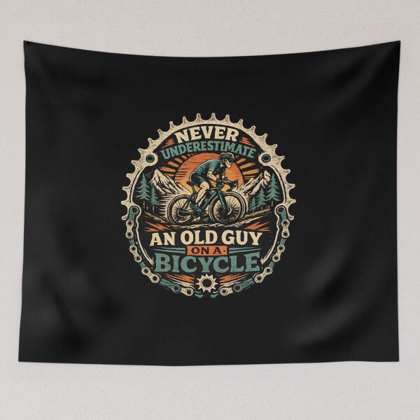 Item preview, Never Underestimate An Old Guy On A Bicycle Vintage Cycling Retro designed and sold by MizoX7.