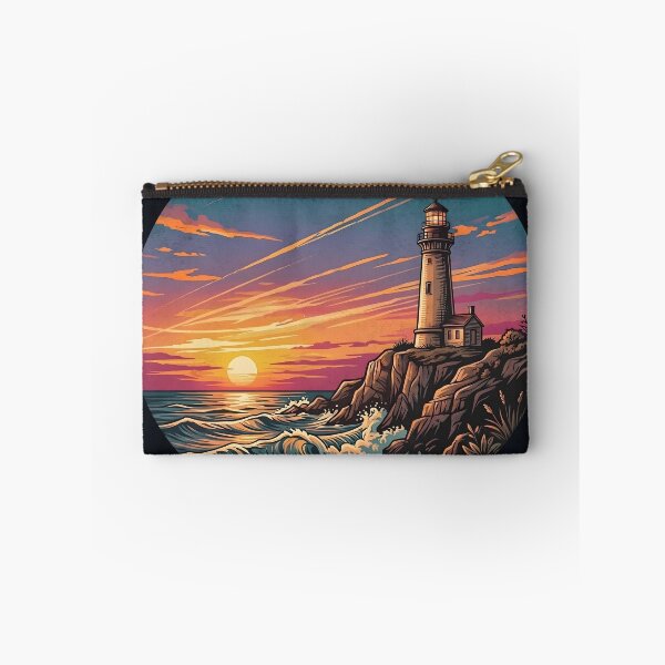 Item preview, Lighthouse at Sunset Coastal Landscape Illustration designed and sold by artscripts.