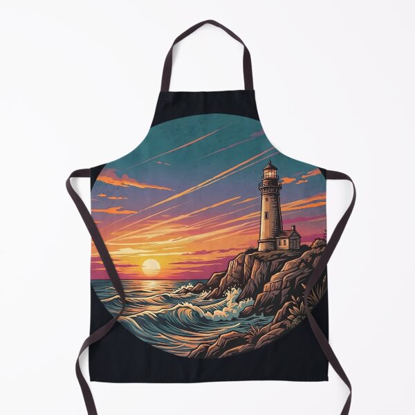 Item preview, Lighthouse at Sunset Coastal Landscape Illustration designed and sold by artscripts.