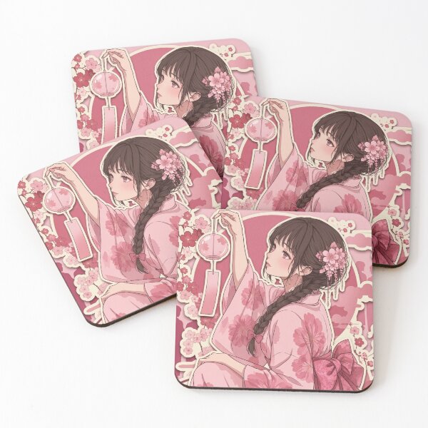 Item preview, Pink Yukata Lady - kawaii version designed and sold by Japanese Vibes.