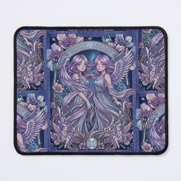 Item preview, Gemini Zodiac Twin Angels Anime Art | Gemini Energy Celestial Goddess | Dark Galaxy Astrology Illustration | Horoscope Constellation Wall Art | Gemini Birthday Gift | Fantasy Zodiac Decor designed and sold by RSDigitalPrintDesign.