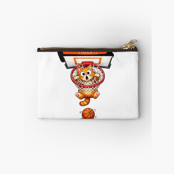 Item preview, Hang Time Cat – Funny Orange Basketball Dunk Cartoon designed and sold by SketchPalet.