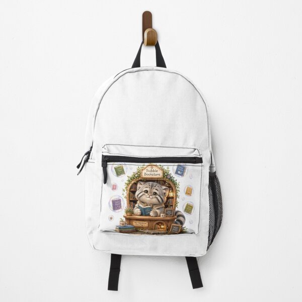 Item preview, Magical Pallas’s Cat Bubble Bookstore Illustration designed and sold by QuirkNest Studio .