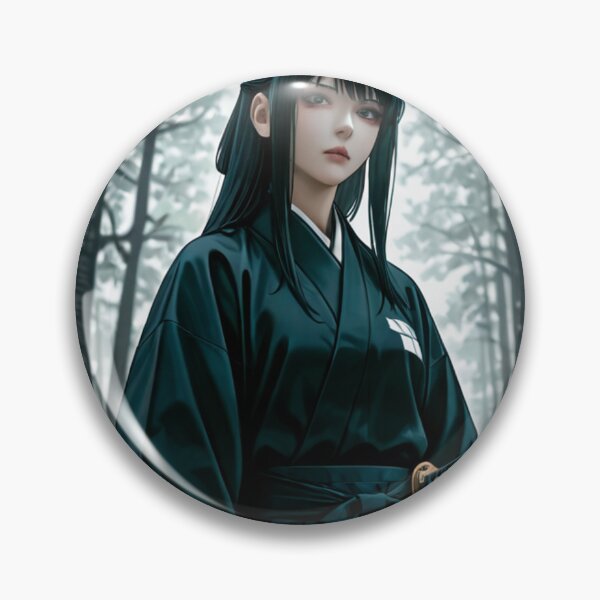 Item preview, Art - Young Samurai Woman, Serenity in the Misty Forest designed and sold by AnimeShin.