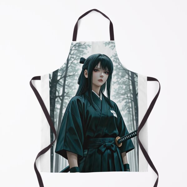 Item preview, Art - Young Samurai Woman, Serenity in the Misty Forest designed and sold by AnimeShin.