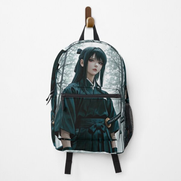 Item preview, Art - Young Samurai Woman, Serenity in the Misty Forest designed and sold by AnimeShin.
