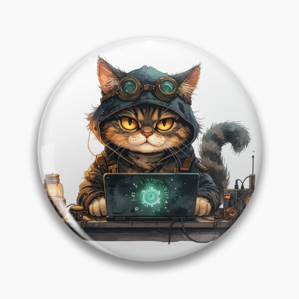 Item preview, Cute Steampunk Cat Hacker  designed and sold by BetweenForms.