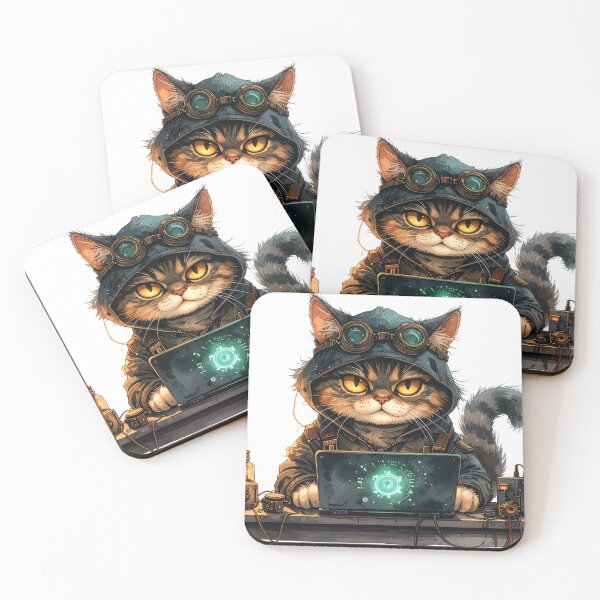 Item preview, Cute Steampunk Cat Hacker  designed and sold by BetweenForms.