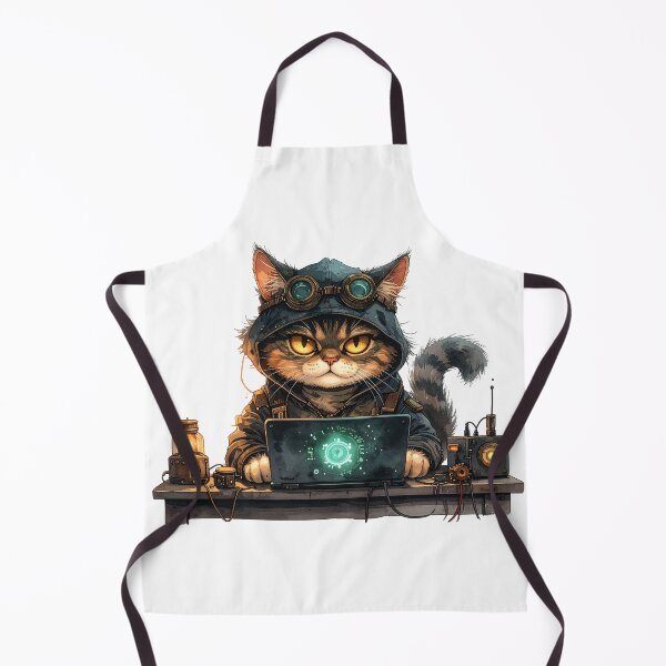 Item preview, Cute Steampunk Cat Hacker designed and sold by BetweenForms.