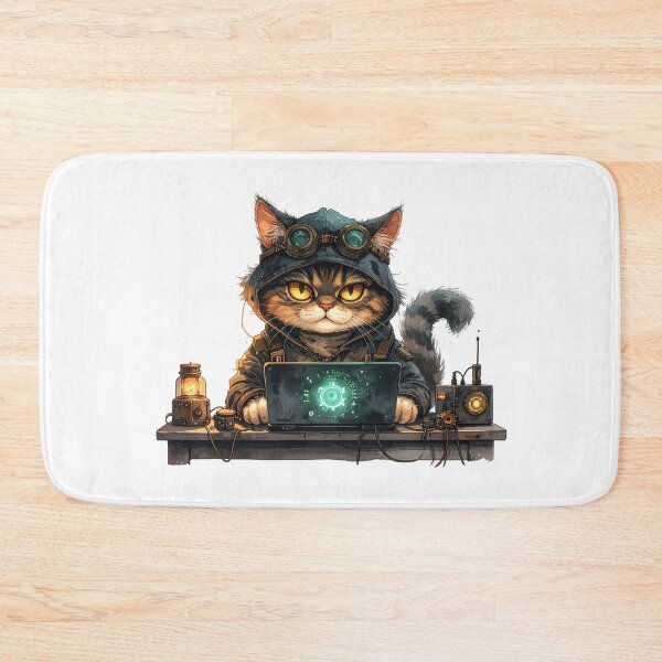 Item preview, Cute Steampunk Cat Hacker  designed and sold by BetweenForms.