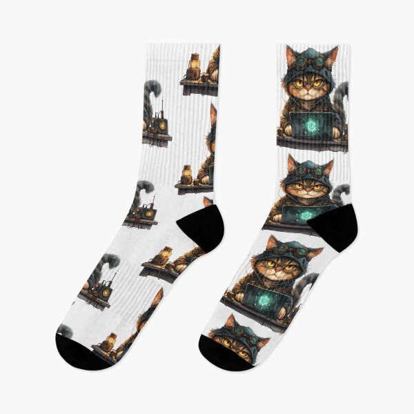 Item preview, Cute Steampunk Cat Hacker  designed and sold by BetweenForms.
