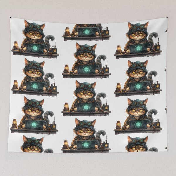 Item preview, Cute Steampunk Cat Hacker  designed and sold by BetweenForms.