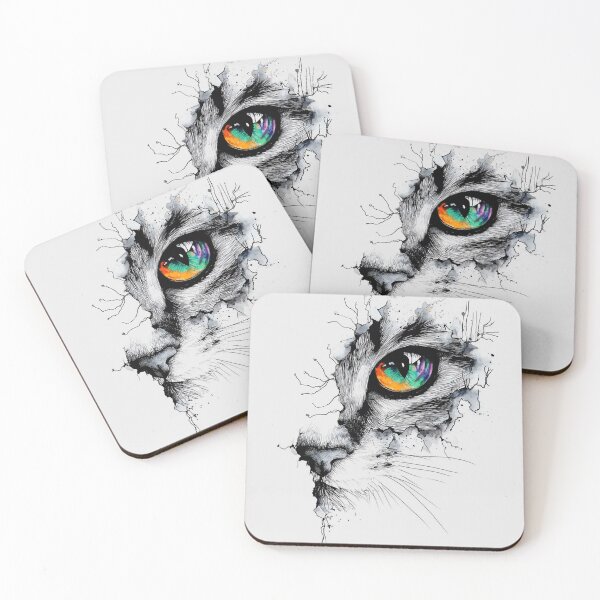 Item preview, Rainbow Cat Eye Ink Drawing designed and sold by Fayes4Art.