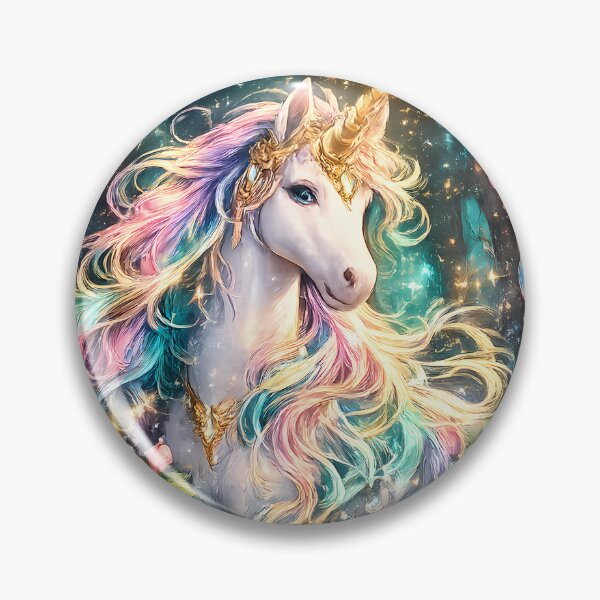 Item preview, Graceful Rainbow Unicorn in Enchanted Forest – Fantasy Design | Magical Floral Crystal Illustration designed and sold by Kulsum Khan.