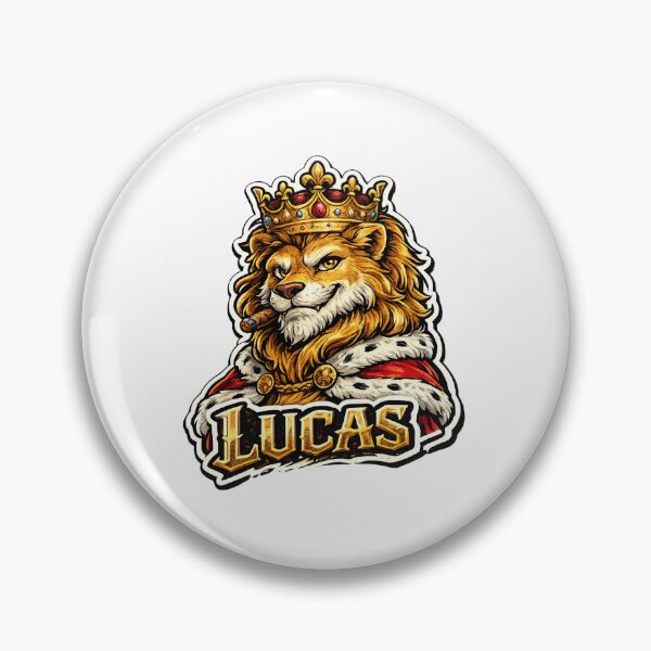 Item preview, Lucas – Royal Lion Name Mascot Sticker designed and sold by AlexLineArt.