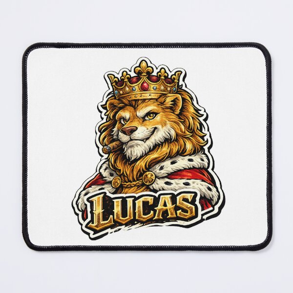 Item preview, Lucas – Royal Lion Name Mascot Sticker designed and sold by AlexLineArt.