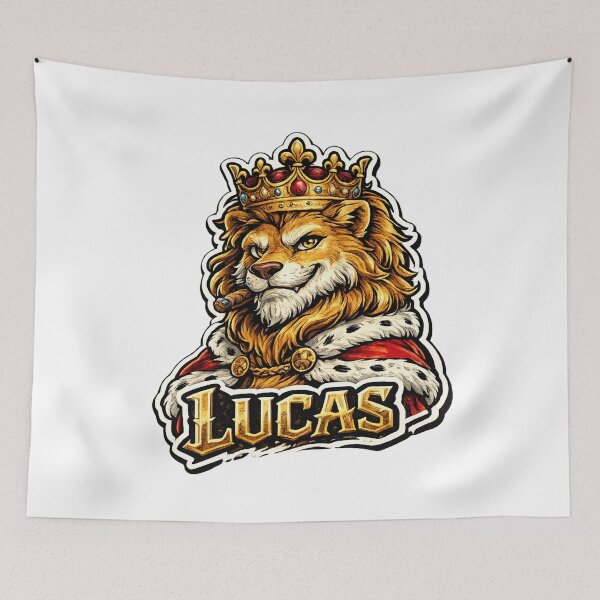 Item preview, Lucas – Royal Lion Name Mascot Sticker designed and sold by AlexLineArt.