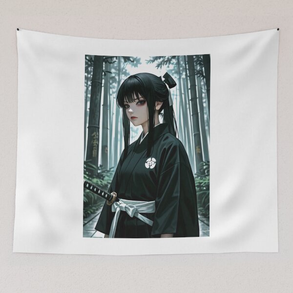 Item preview, Art - Young Samurai Woman, Traditional Japanese Illustration designed and sold by AnimeShin.