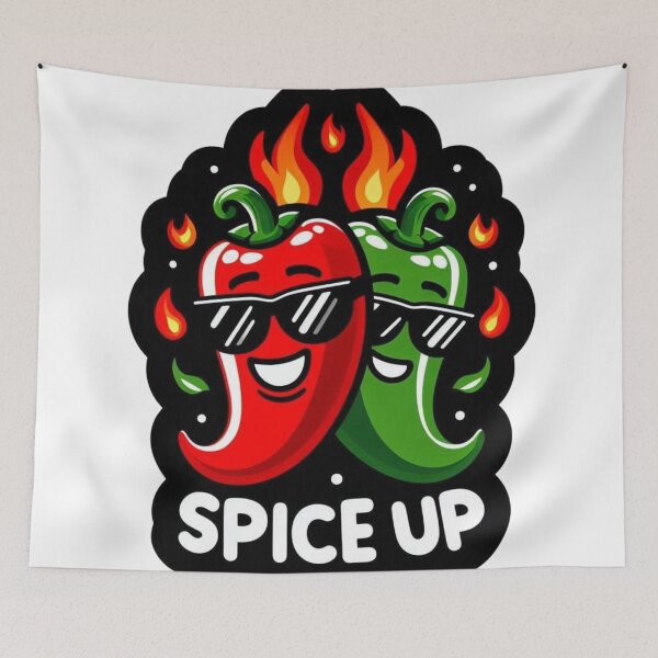 Item preview, Spice Up | Funny Chili Pepper Cartoon | Cute Hot Pepper Graphic | Foodie T-Shirt & Sticker Design designed and sold by SOSCHISTUDIO.