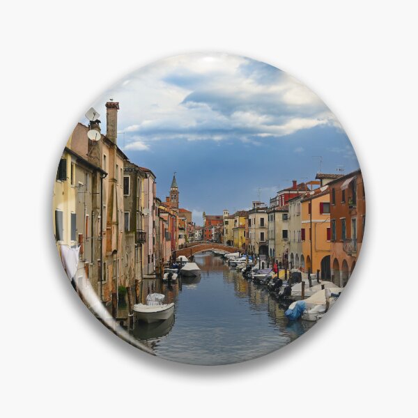 Item preview, Small boats floating in calm water in town of Chioggia, Venetian Lagoon, Veneto, Italy.  designed and sold by goceris.