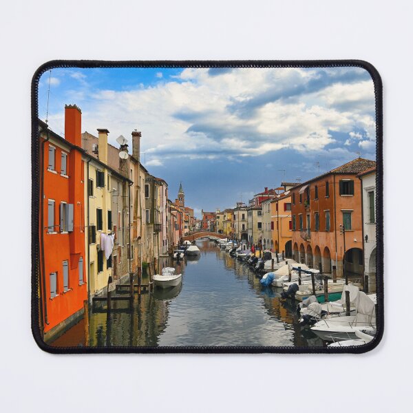 Item preview, Small boats floating in calm water in town of Chioggia, Venetian Lagoon, Veneto, Italy.  designed and sold by goceris.