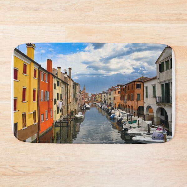 Item preview, Small boats floating in calm water in town of Chioggia, Venetian Lagoon, Veneto, Italy.  designed and sold by goceris.