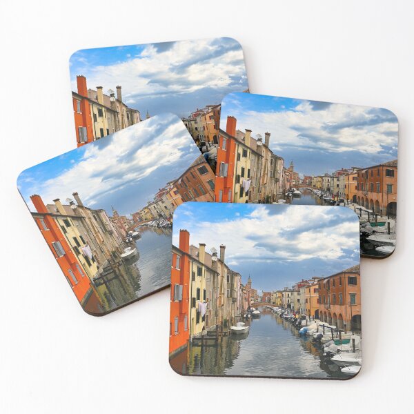 Item preview, Pequeñas embarcaciones flotando en aguas tranquilas en la localidad de Chioggia, laguna veneciana, Véneto, Italia. designed and sold by goceris.