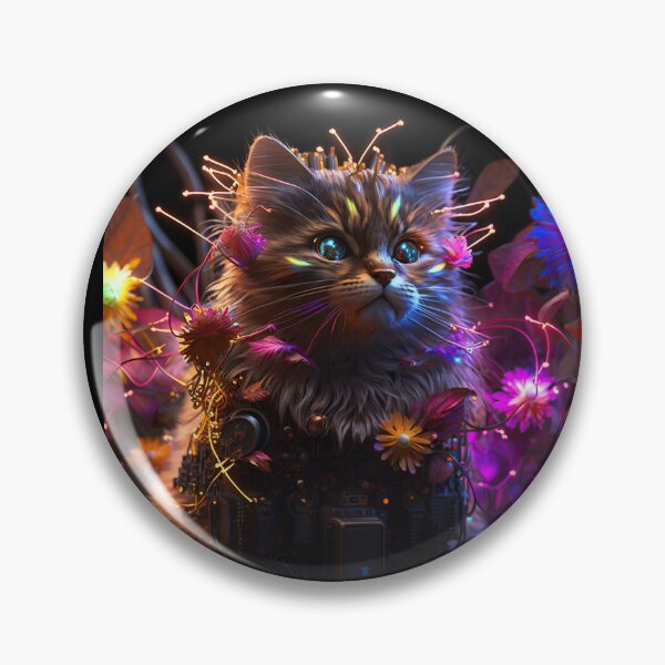 Item preview, Synthwave Cybernetic Cat Digital Art designed and sold by Sebastian Widła.