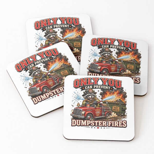 Item preview, Only You Can Prevent Dumpster Fires Funny Raccoon Firefighter Vintage Shirt designed and sold by Masloshop.