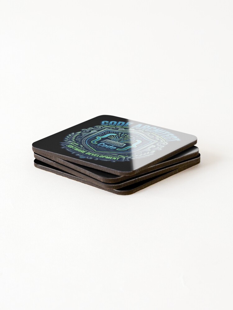 Thumbnail 4 of 5, Coasters (Set of 4), Code Architect Software Development Programmer Gift Software Engineer Design designed and sold by thoughtswear.