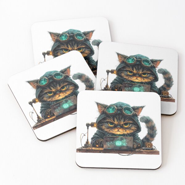 Item preview, Dark Steampunk Cat Tech Operator Character designed and sold by BetweenForms.