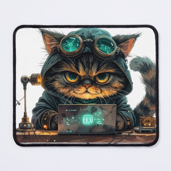 Item preview, Dark Steampunk Cat Tech Operator Character designed and sold by BetweenForms.