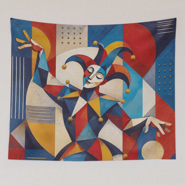 Item preview, Funny Court Jester a cubist painting. designed and sold by GalleryKauffeld.