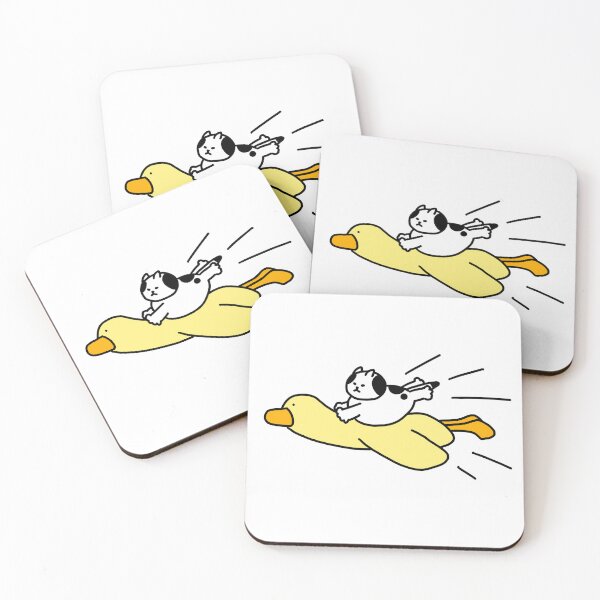 Item preview, a Cat flying on the duck designed and sold by superbaechoo.
