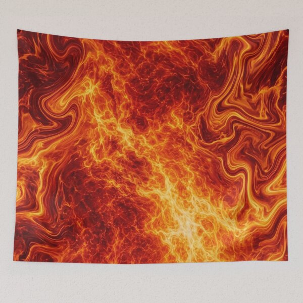 Item preview, Molten Lava Fire Swirl Abstract Pattern designed and sold by WitchyBotanicaArt.