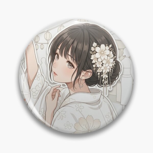 Item preview, White Yukata Lady - kawaii version designed and sold by Japanese Vibes.