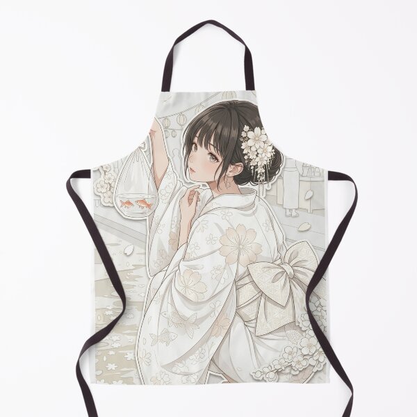 Item preview, White Yukata Lady - kawaii version designed and sold by Japanese Vibes.