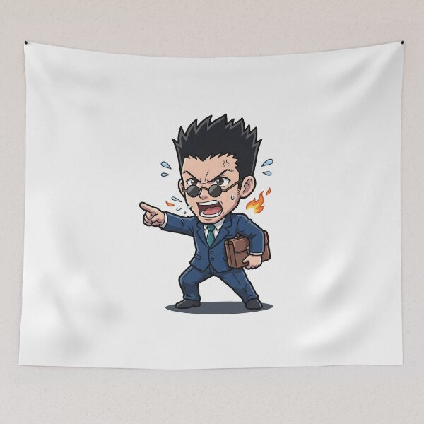 Item preview, Chibi Businessman Secret Agent - Navy Suit Round Glasses Art designed and sold by lamiarte.