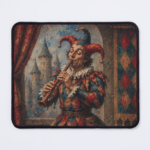 Item preview, Court Jester playing the flute painting. designed and sold by GalleryKauffeld.