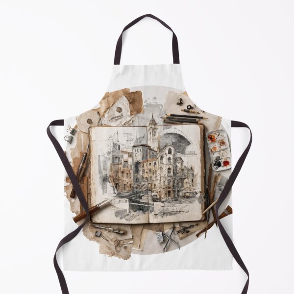 Item preview, T-Shirt - Sticker - European Cityscape: Sketch & Wash designed and sold by ForeverPrintsOK.