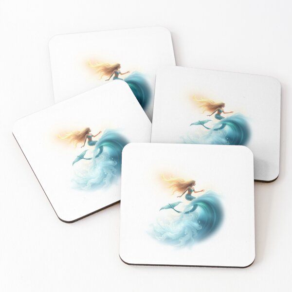 Item preview, A Mermaid Riding A Wave Of Glowing, Ethereal Energ designed and sold by QuirkThreadsCo.
