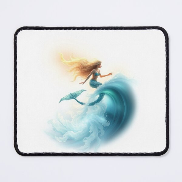 Item preview, A Mermaid Riding A Wave Of Glowing, Ethereal Energ designed and sold by QuirkThreadsCo.