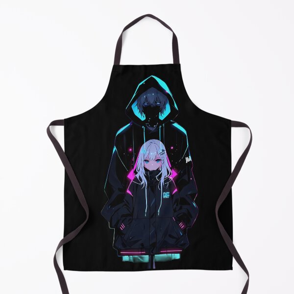 Item preview, Futuristic Cyberpunk Anime Duo In Techwear Hoodies designed and sold by Ta-Ri-El.