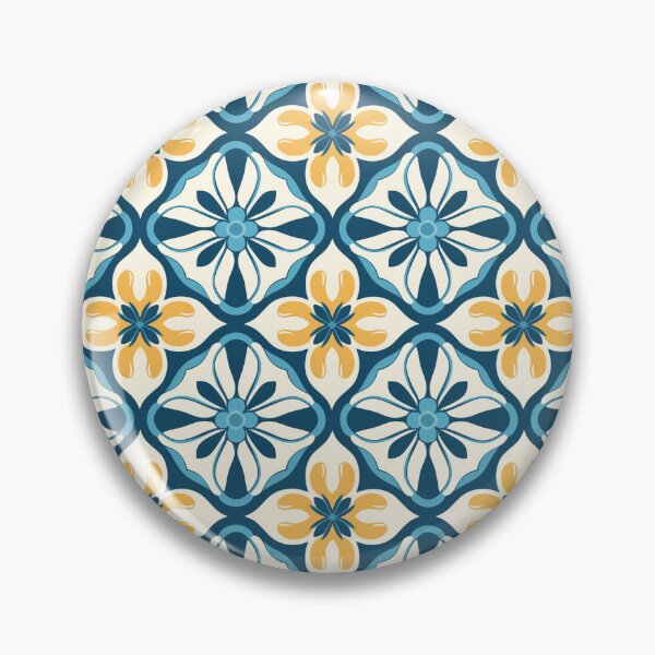 Item preview, Navy & Marigold Flame Trellis Seamless Tile Pattern designed and sold by DigitaICraft.