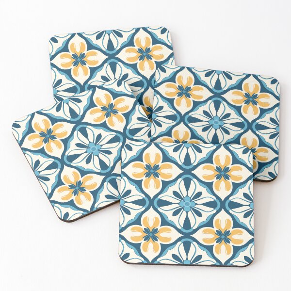 Item preview, Navy & Marigold Flame Trellis Seamless Tile Pattern designed and sold by DigitaICraft.